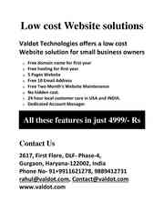 Low Cost Website solution