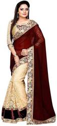 Shree Creation Embroidered,  Floral Print Bollywood Georgette,  Net Sare