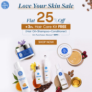 Get Flat 25% Off & 3 Pc. Hair Kit Free on Purchase above Rs. 599