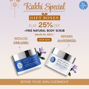Rakhi Special- Gift boxes at Flat 25% off + Free Natural Body Scrub