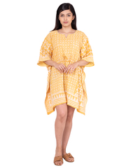 Cotton Dabu Block Print Kaftan Dress